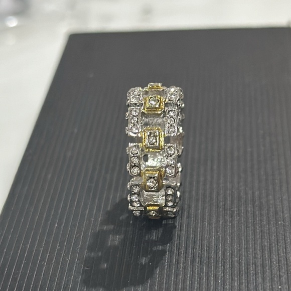 New Fashion Big Male Cz Stone Yellow Gold Color Hollow Large Wedding Ring Size 9 - Picture 5 of 13